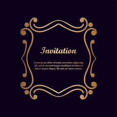 Vector decorative element for design. Frame template with place for text. Fine floral border. Lace decor. Elegant art for birthday and greeting card, wedding invitation.