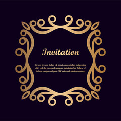 Vector decorative element for design. Frame template with place for text. Fine floral border. Lace decor. Elegant art for birthday and greeting card, wedding invitation.