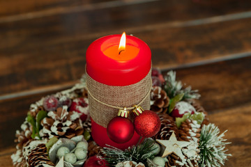 Candle for Christmas in red