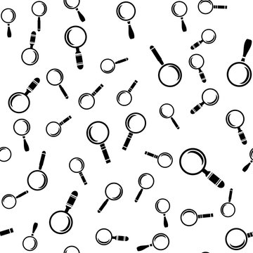 Different Magnifying Glass Icons Seamless Pattern