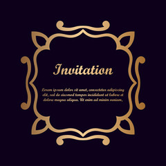 Vector decorative element for design. Frame template with place for text. Fine floral border. Lace decor. Elegant art for birthday and greeting card, wedding invitation.