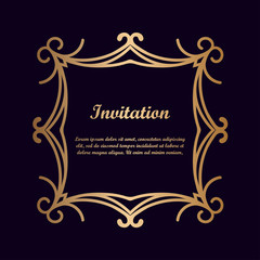 Vector decorative element for design. Frame template with place for text. Fine floral border. Lace decor. Elegant art for birthday and greeting card, wedding invitation.