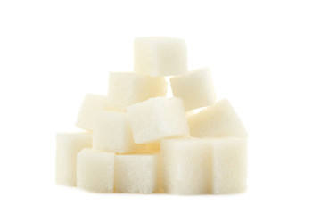 Sugar cubes isolated on white background