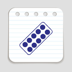 Pills blister doodle icon
