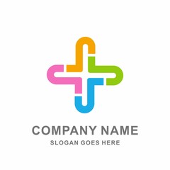 Medical Pharmacy Healthcare Geometric Cross Hospital Clinic Wellness Business Company Stock Vector Logo Design Template