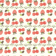 Background with Cherry and strawberry
