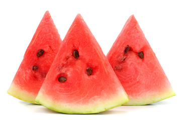 Sliced ripe watermelon isolated on white background