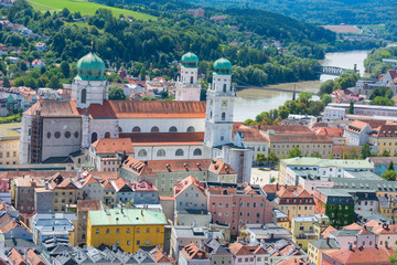 Passau city skyline Bavaria, Germany.
