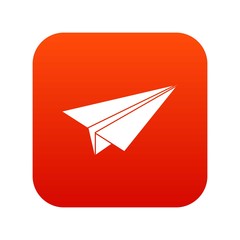 Paper airplane icon digital red