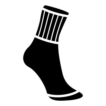Sock icon, simple black style