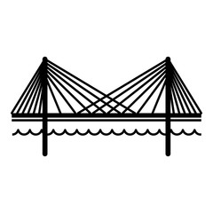 Bridge icon, simple black style