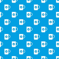 Cup of tea pattern seamless blue