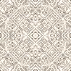 Outline seamless pattern with floral motif. Ornamental abstract background. Ethnic and tribal print.