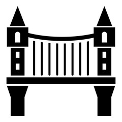 Tower bridge icon, simple black style
