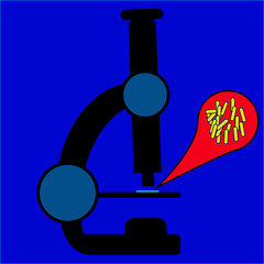 Vruses, Germs or Bacterias being viewed by a microscope. Vector