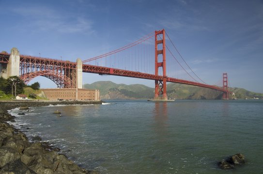 Golden gate bridge and Fort Point, San Francisco, California, USA