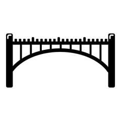 Road arch bridge icon, simple black style