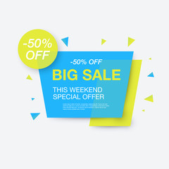 Weekend sale banner, special offer