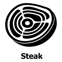 Steak icon, simple black style