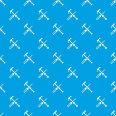 Hammer and screwdriver pattern seamless blue