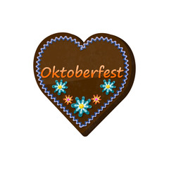 Traditional bavarian souvenir from Oktoberfest.  Gingerbread heart.
