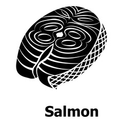 Salmon icon, simple black style