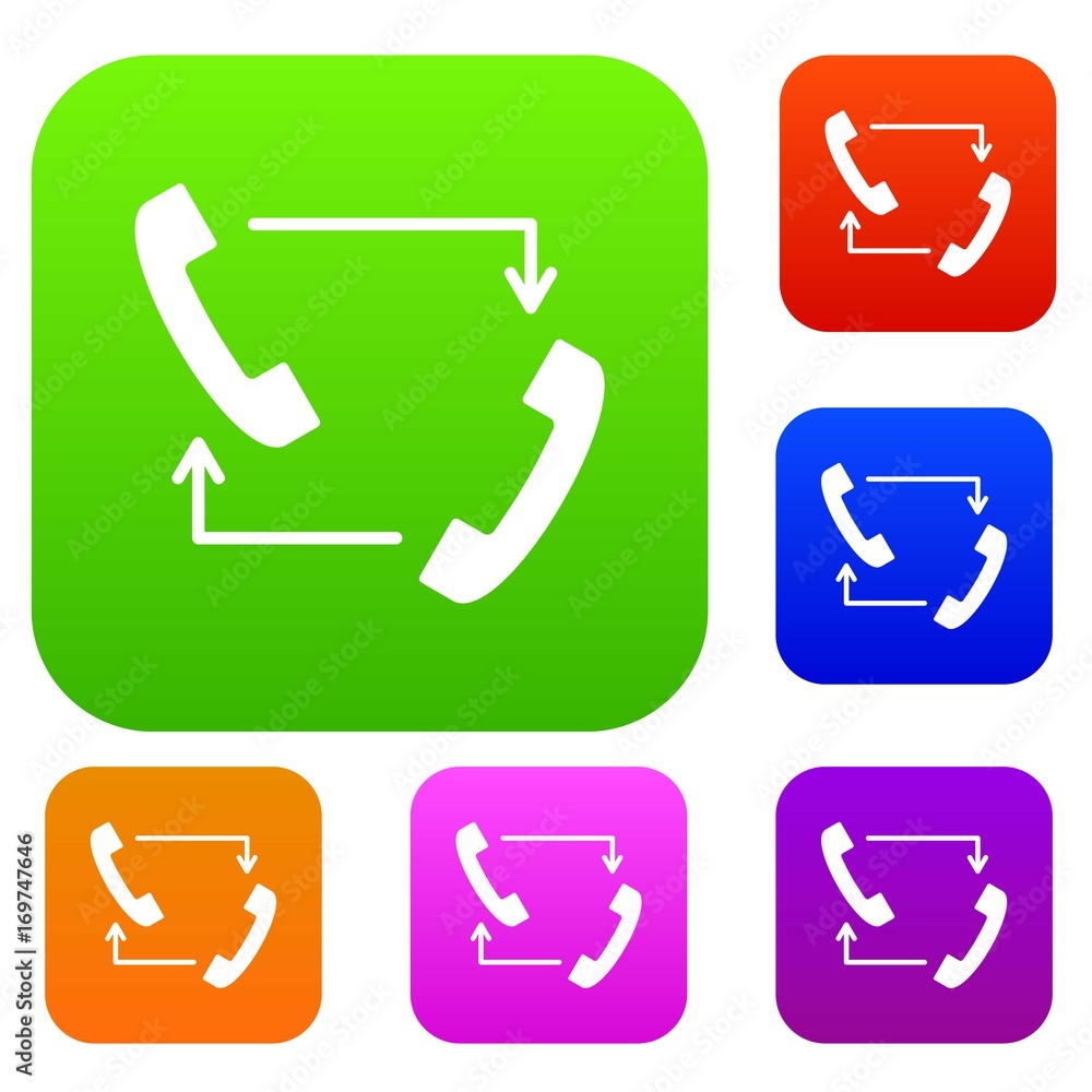 Poster handsets with arrows set collection