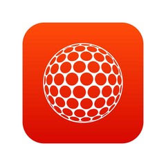 Black and white golf ball icon digital red