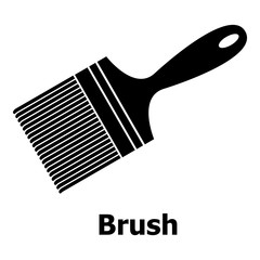 Brush icon, simple black style