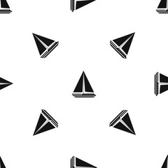 Sea yacht pattern seamless black