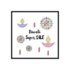 Creative poster Sale Happy Diwali