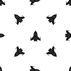 Rocket pattern seamless black