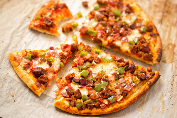 Sloppy Giuseppe - hot spiced beef, green pepper pizza 