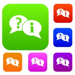 Question and exclamation speech bubbles set collection