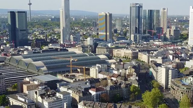 Aerial View Frankfurt Main Train Station Tracks 