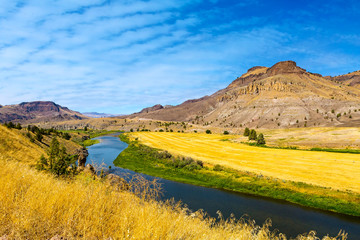 John Day River Panoramic View in Central Oregon USA America