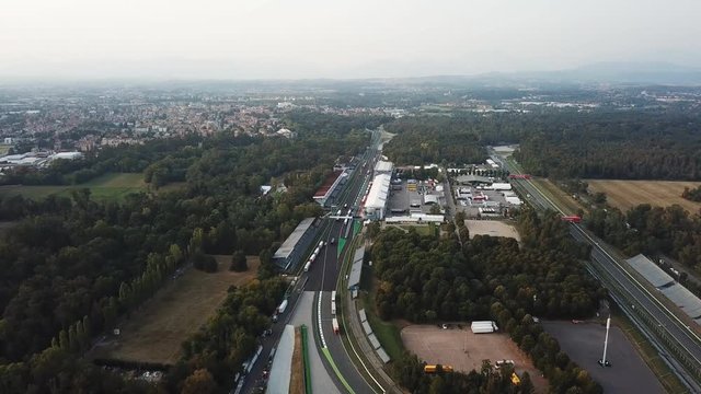 
aerial view of the international racing Monza's track