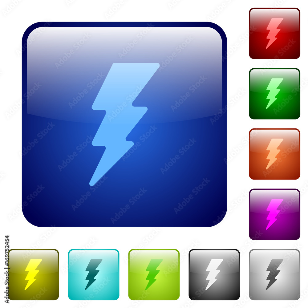 Aufkleber lightning energy color square buttons