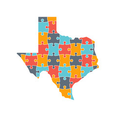 Texas Map Rebuild Puzzle Solution InfoGraphic