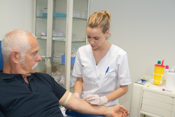 Fototapeta premium getting blood for the lab