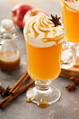 Hot spicy cider with whipped topping