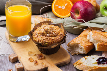 Healthy muffin cake for breakfast