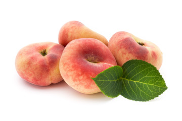 Peach. Fruit with isolated on white background.