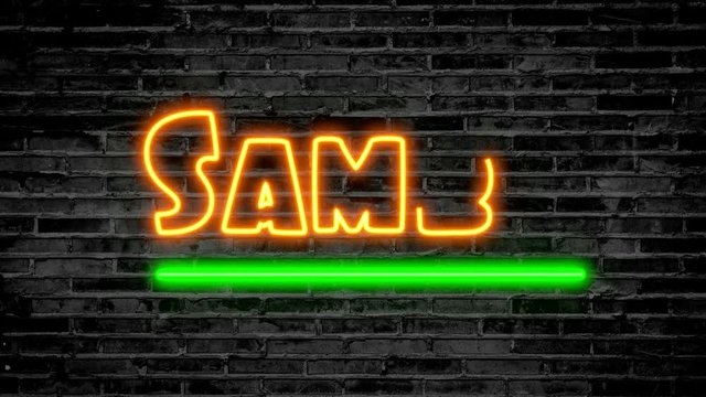 Samba neon sign on dark brick wall. 3D rendering, UHD.
