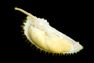 durian fruit isolated on black background