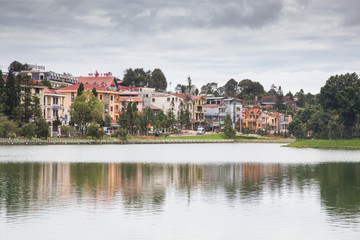 Fototapeta premium SA PA, VIETNAM - AUGUST 2017: Sa Pa town, the high mountains, Lao Cai province, Vietnam