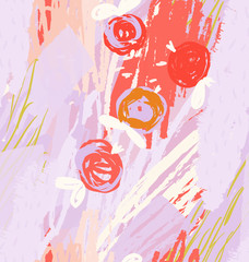 Rough scribbles and doodles with abstract apples