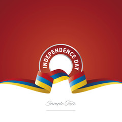 Armenia Independence Day ribbon logo icon