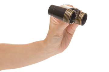 Female hands binoculars