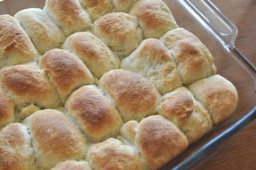  Baked sweet pastry - Pecene buchty - a dessert from central Europe - yeast dough filled with fruit jam
